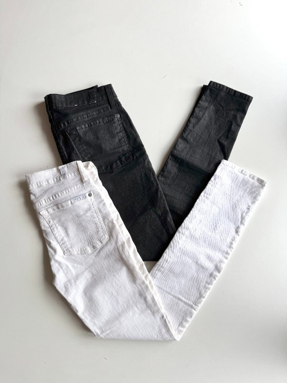 Lot of 2 7 FOR ALL MANKIND Low Rise Skinny Ankle Jeans, Size 27